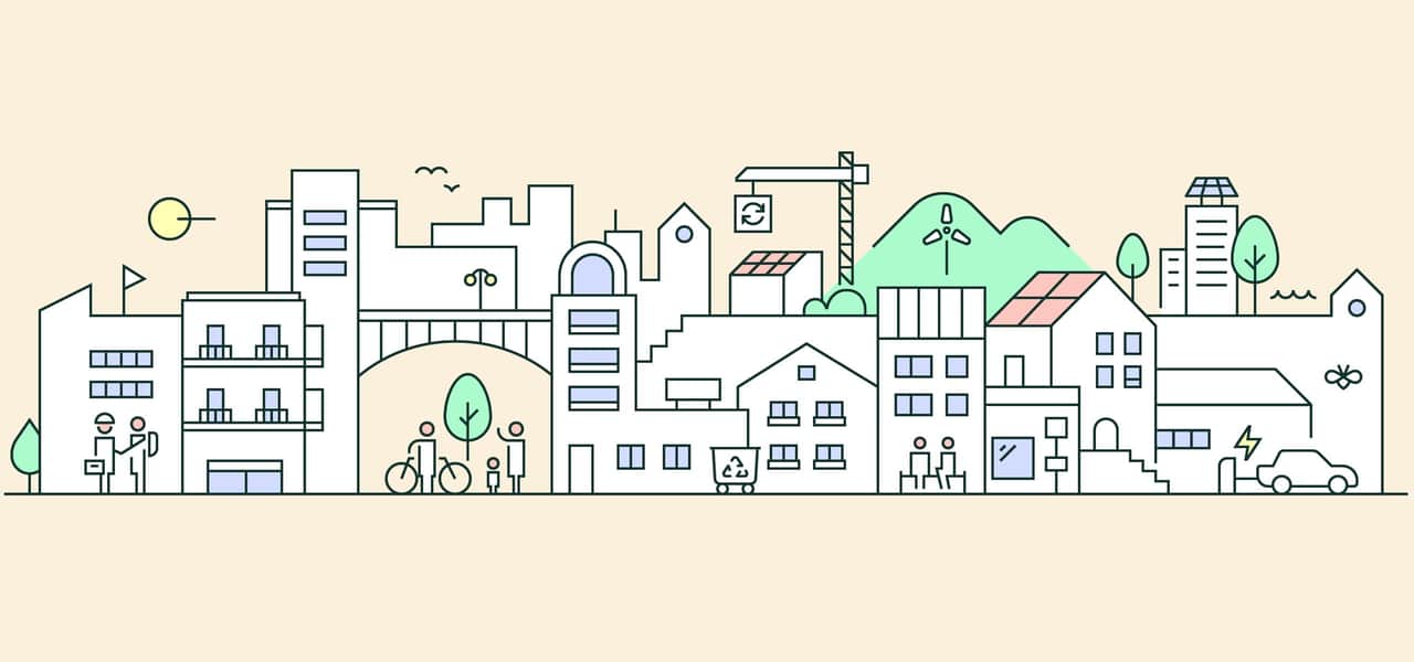 Illustration of the sustainable city.