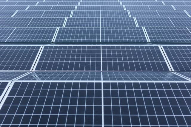 Solar panels on roof